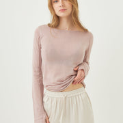 wool mix ultra light knit top / 薄桜(light pink)