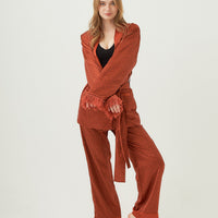 luxury rich satin pants(柄) / 蜜柑(orange)