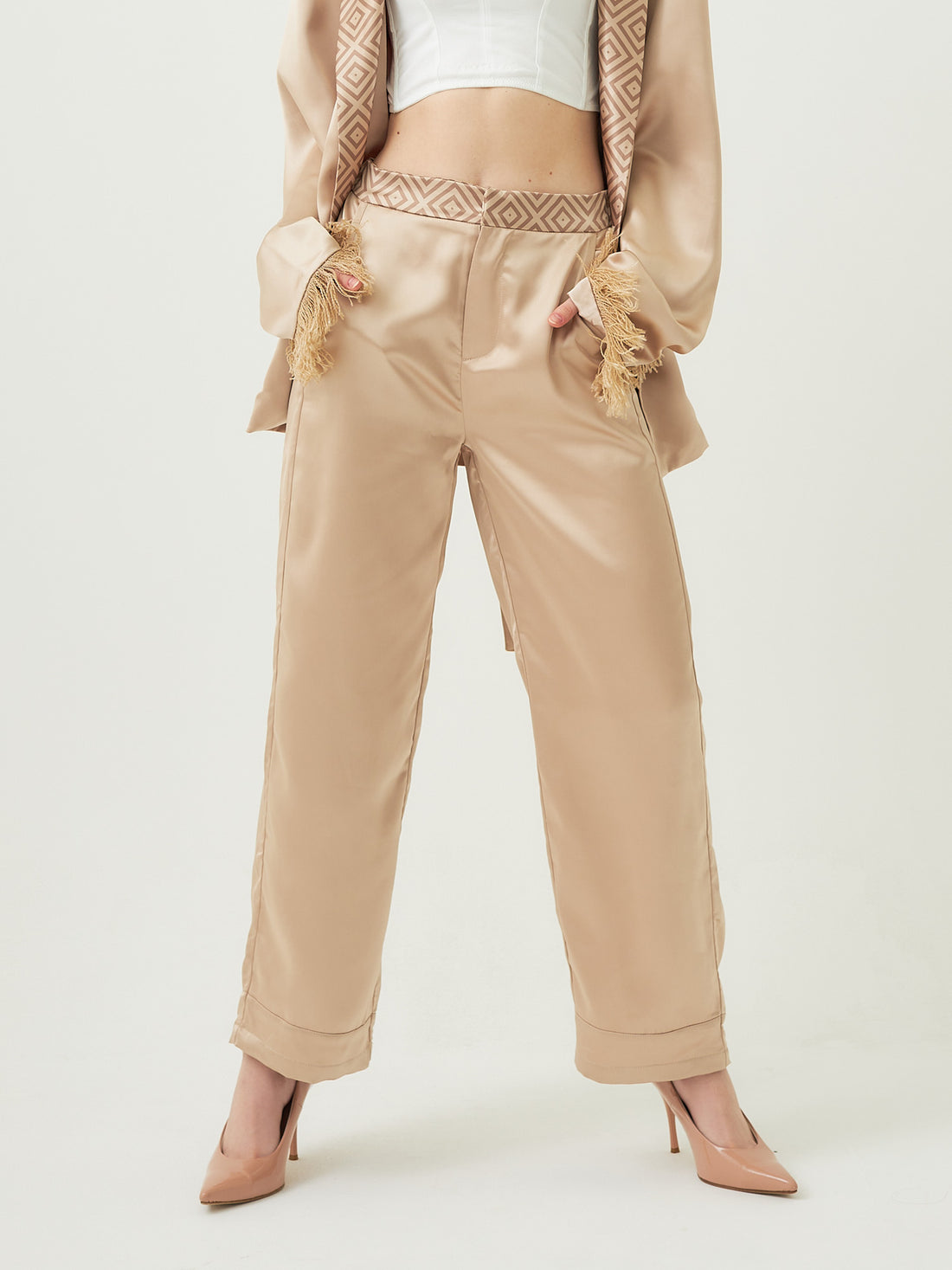 luxury rich satin pants(無地)