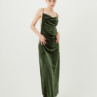 velour elegant draped dress