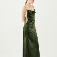 velour elegant draped dress
