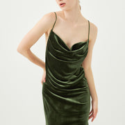 velour elegant draped dress