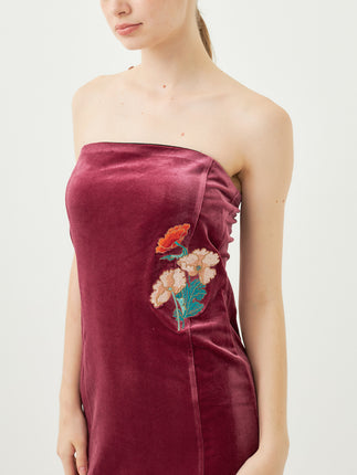 velour slit maxi dress
