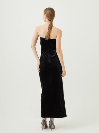velour slit maxi dress