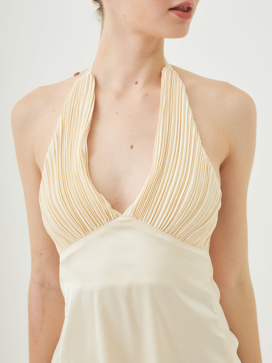 elegant satin pleated camisole