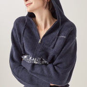 unisex milky knit zip hoodie / navy