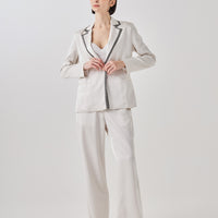 wagara tailored satin suit jacket / 白花(ivory)