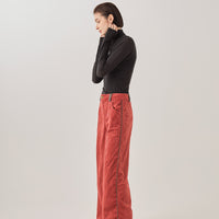 cotton corduroy pants / wine red