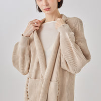 over-knit cardigan / sakura beige