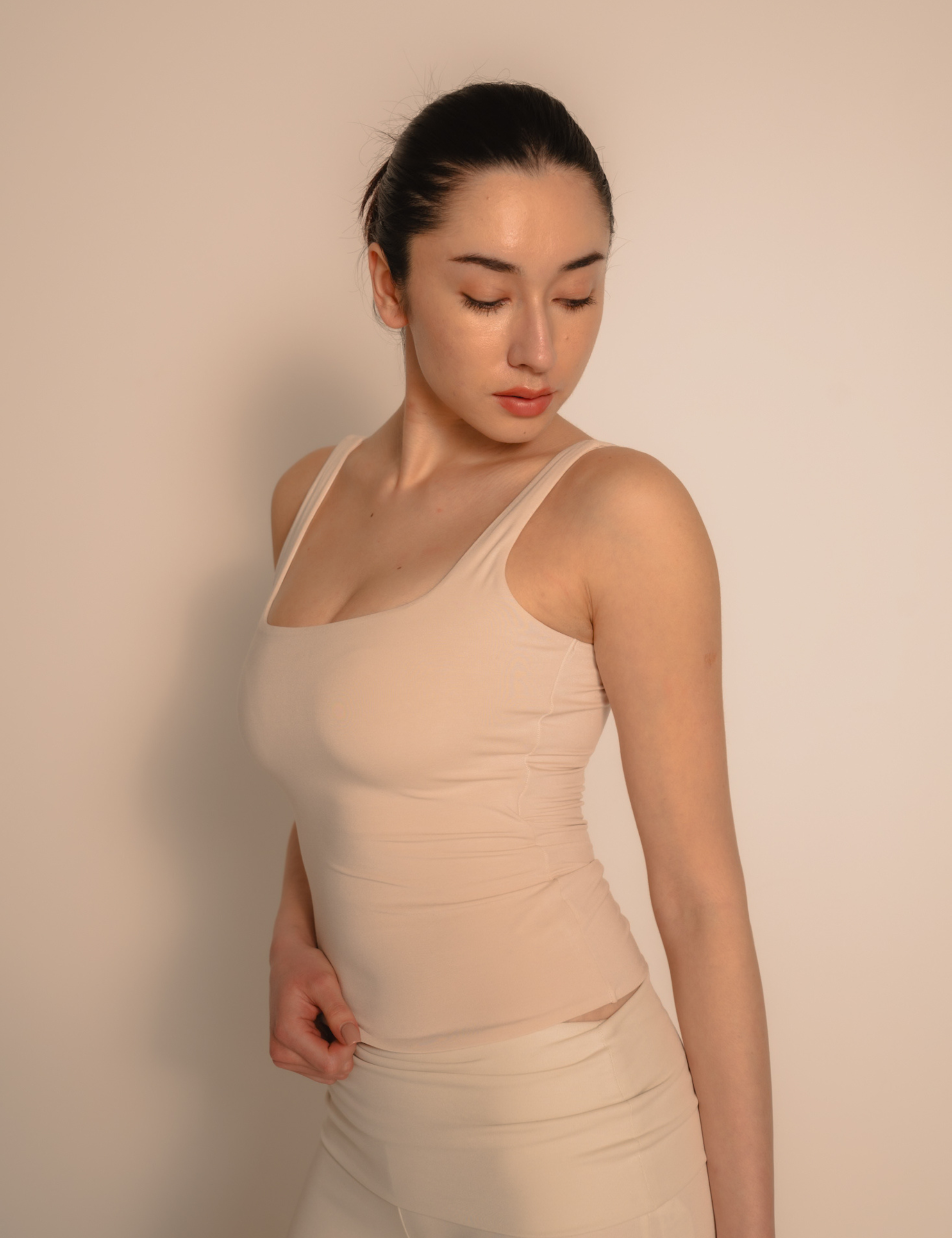 AuraFit Elegant Padded Tank / 胡粉(off white)