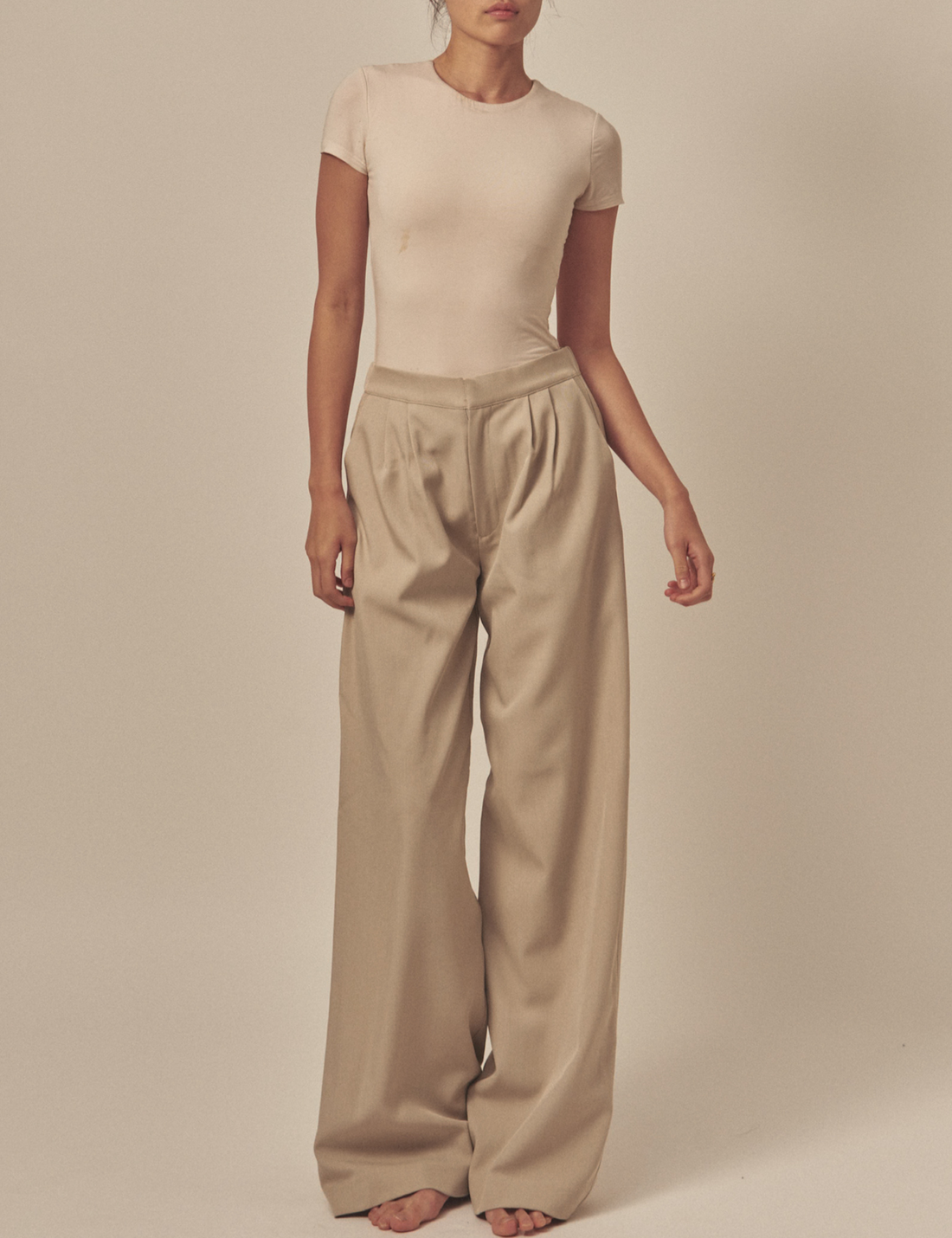 Urban Elegance Style Up Pants / 亜麻(sand beige)