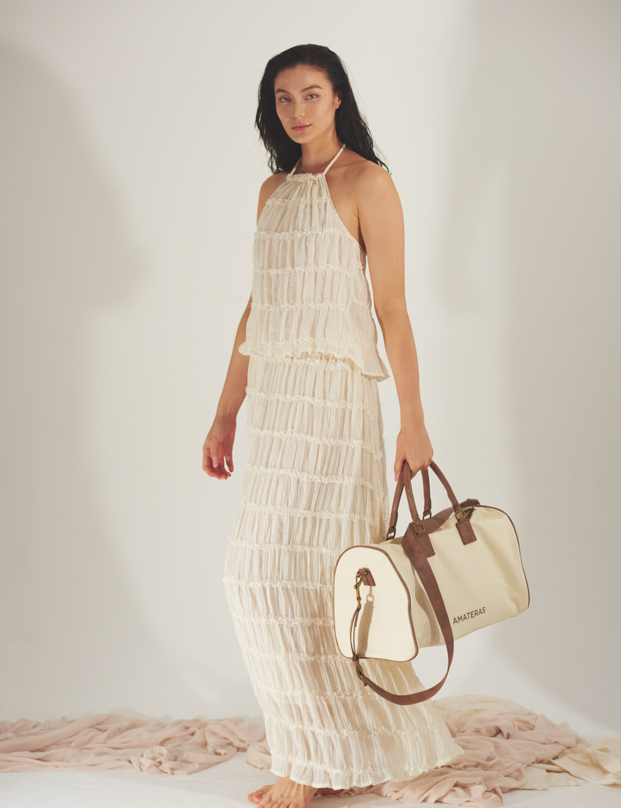 Luxe Elegant Boston Bag / 胡粉(off white)
