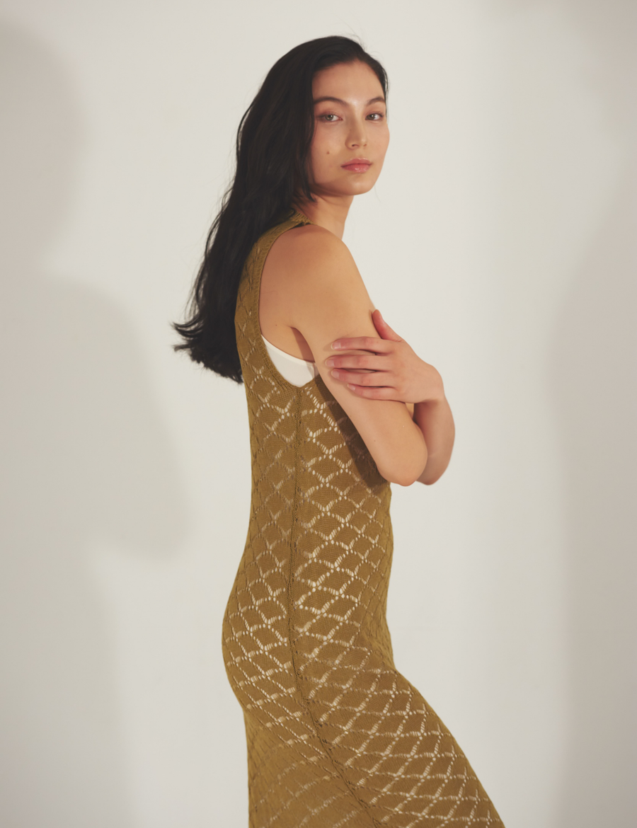 Ocean Breeze Elegant Knit Dress / 抹茶(matcha)