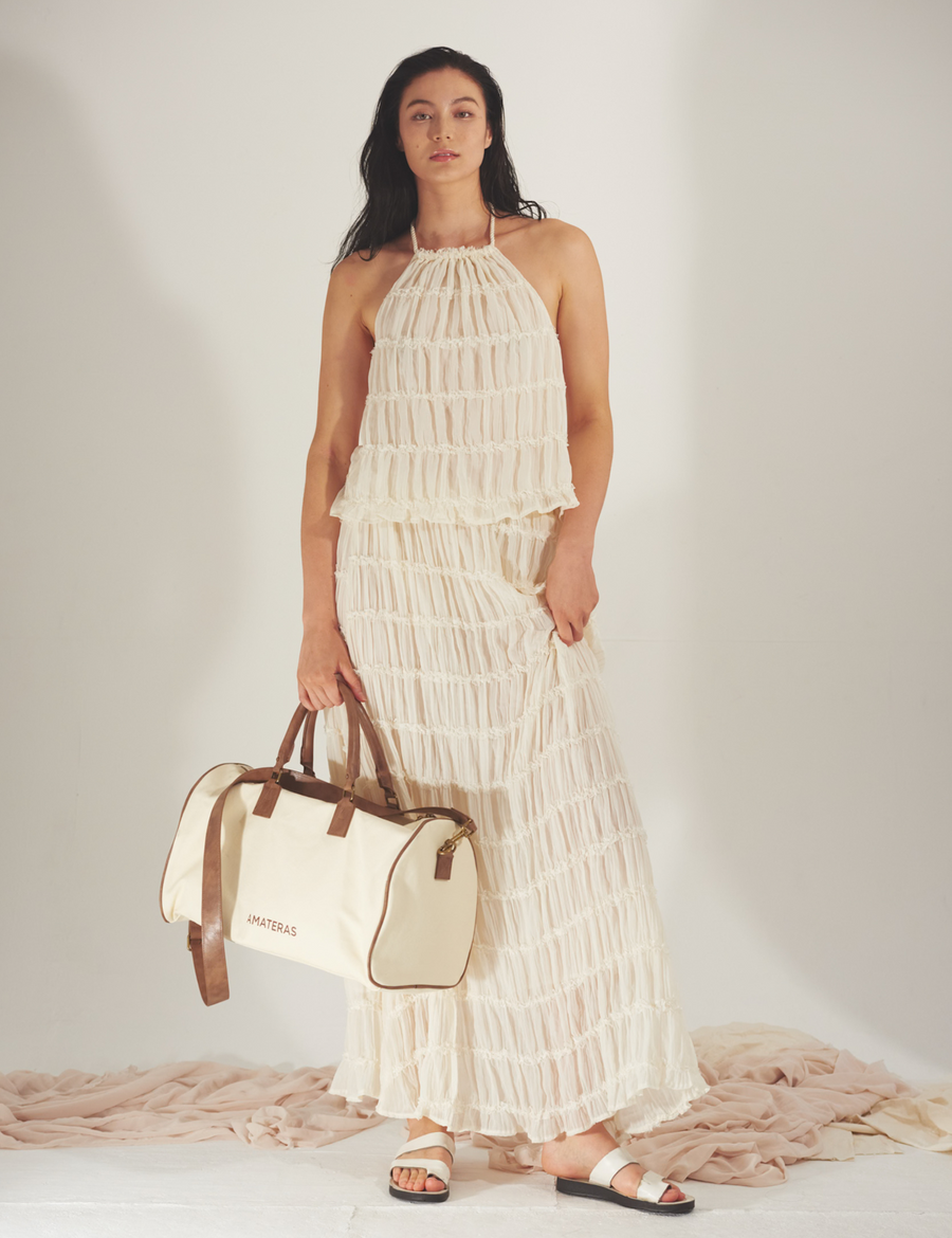 Luxe Elegant Boston Bag / 胡粉(off white)