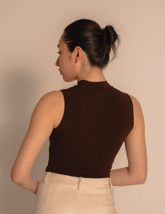 AuraFit NeckHug Padded Tank / 枯茶(brown)