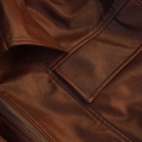 【10月中旬発送】Vegan leather city jacket / 葡萄茶(burgundy)