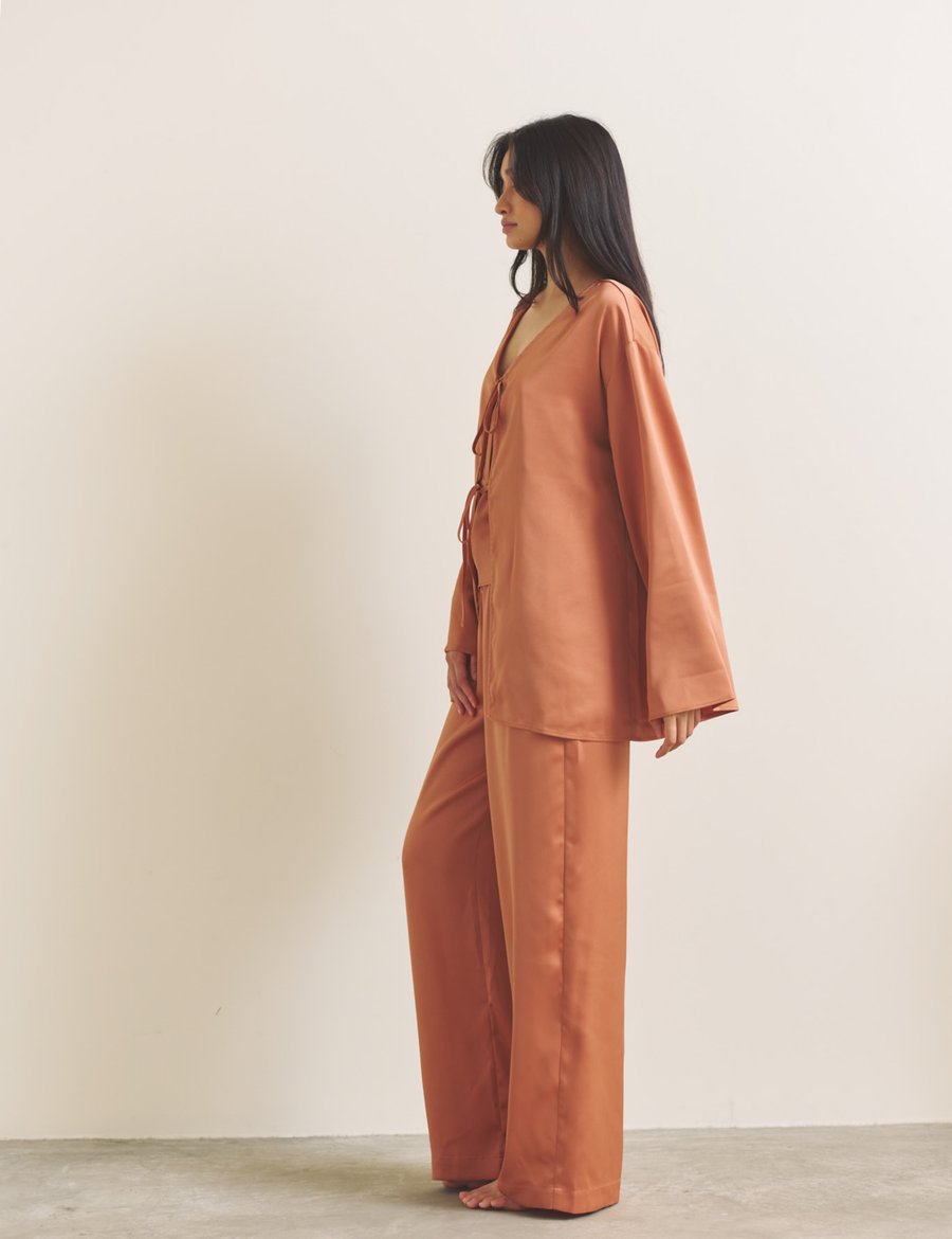 Soft Terra Satin Haori / 琥珀(orange)