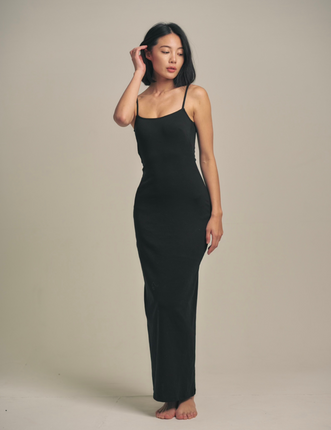 Dreamy×WABISABI style up camisole dress / 墨(black)