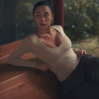 Aurafit V-Line Padded Longsleeve / 亜麻色(greige)