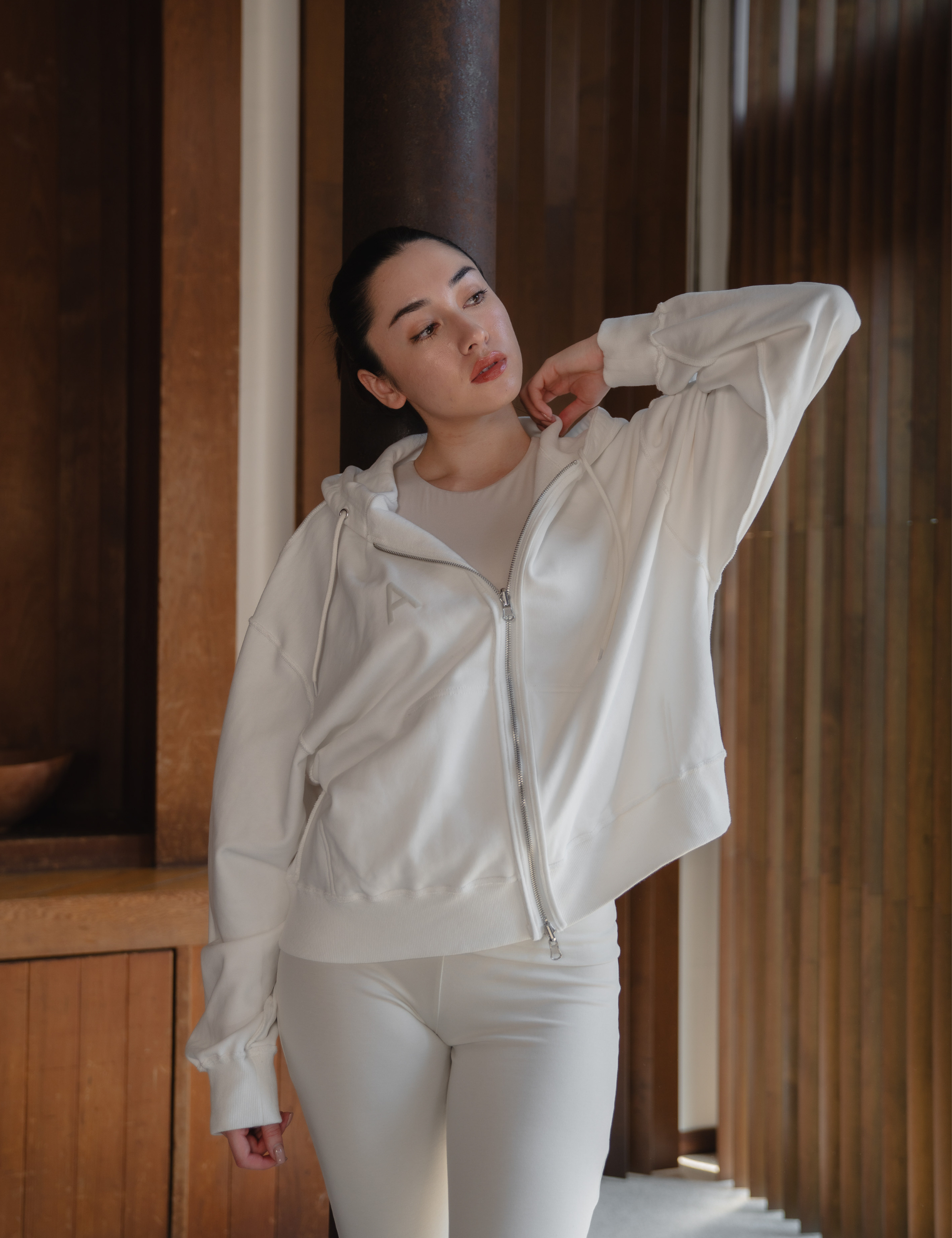 Reversible Luxe Hoodie / 胡粉(off white)