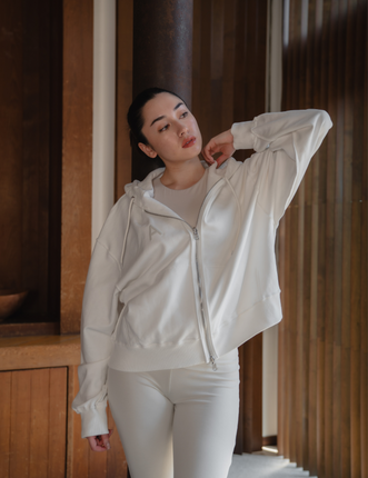 Reversible Luxe Hoodie / 胡粉(off white)