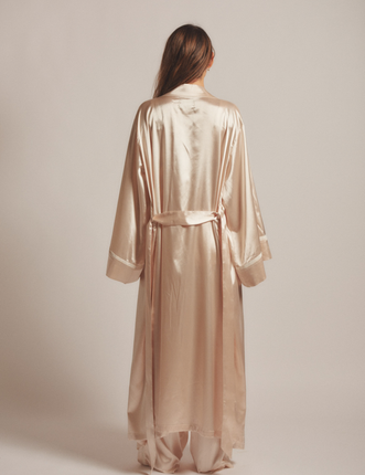 Sunlit Winery Silky Long Robe / 亜麻(gold)