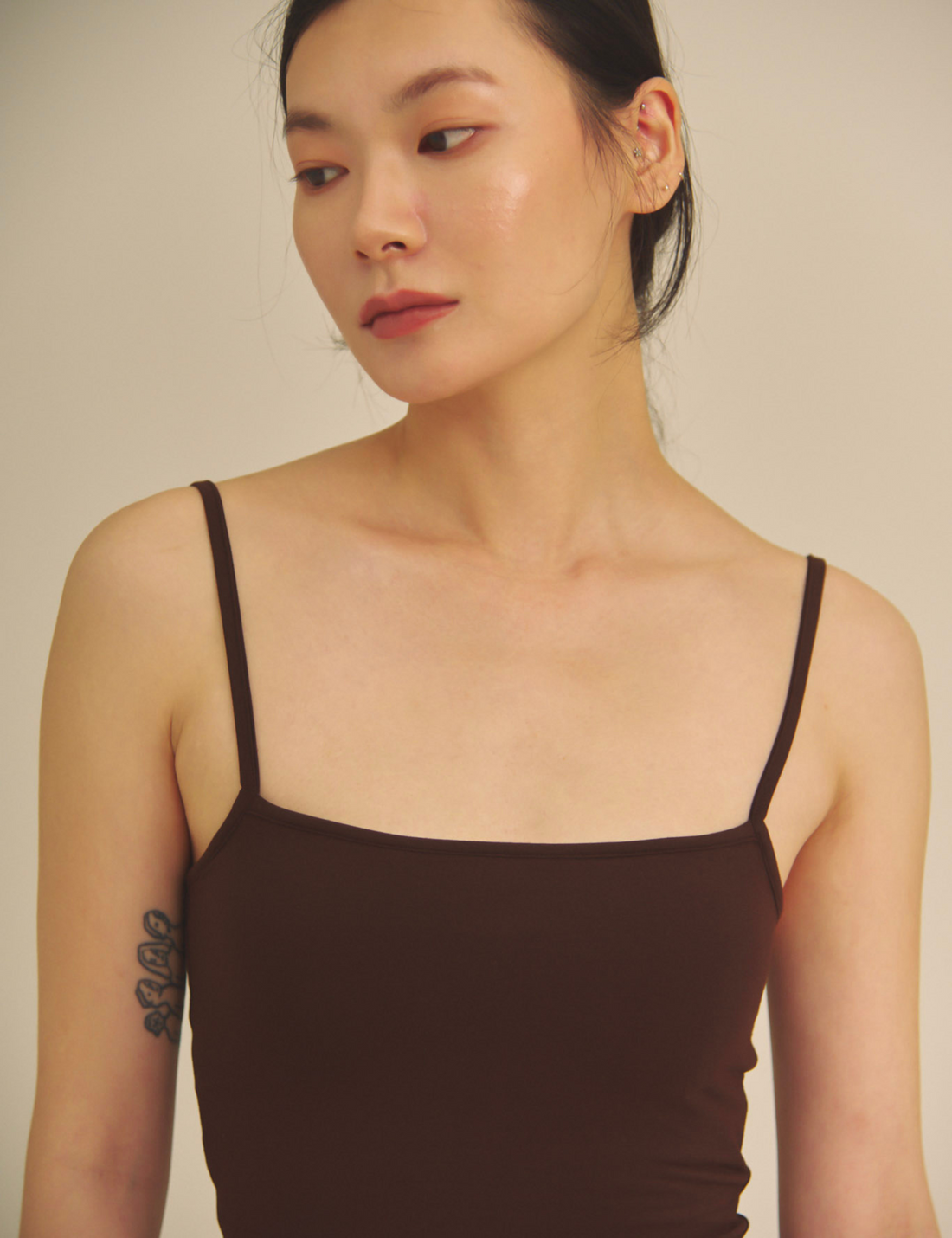 【9/27より発送】Aura Fit Padded Maxi Camisole Dress / 焦茶(dark brown)