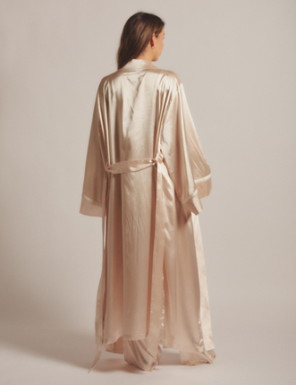 Sunlit Winery Silky Long Robe / 亜麻(gold)