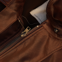 【10月中旬発送】Vegan leather city jacket / 葡萄茶(burgundy)