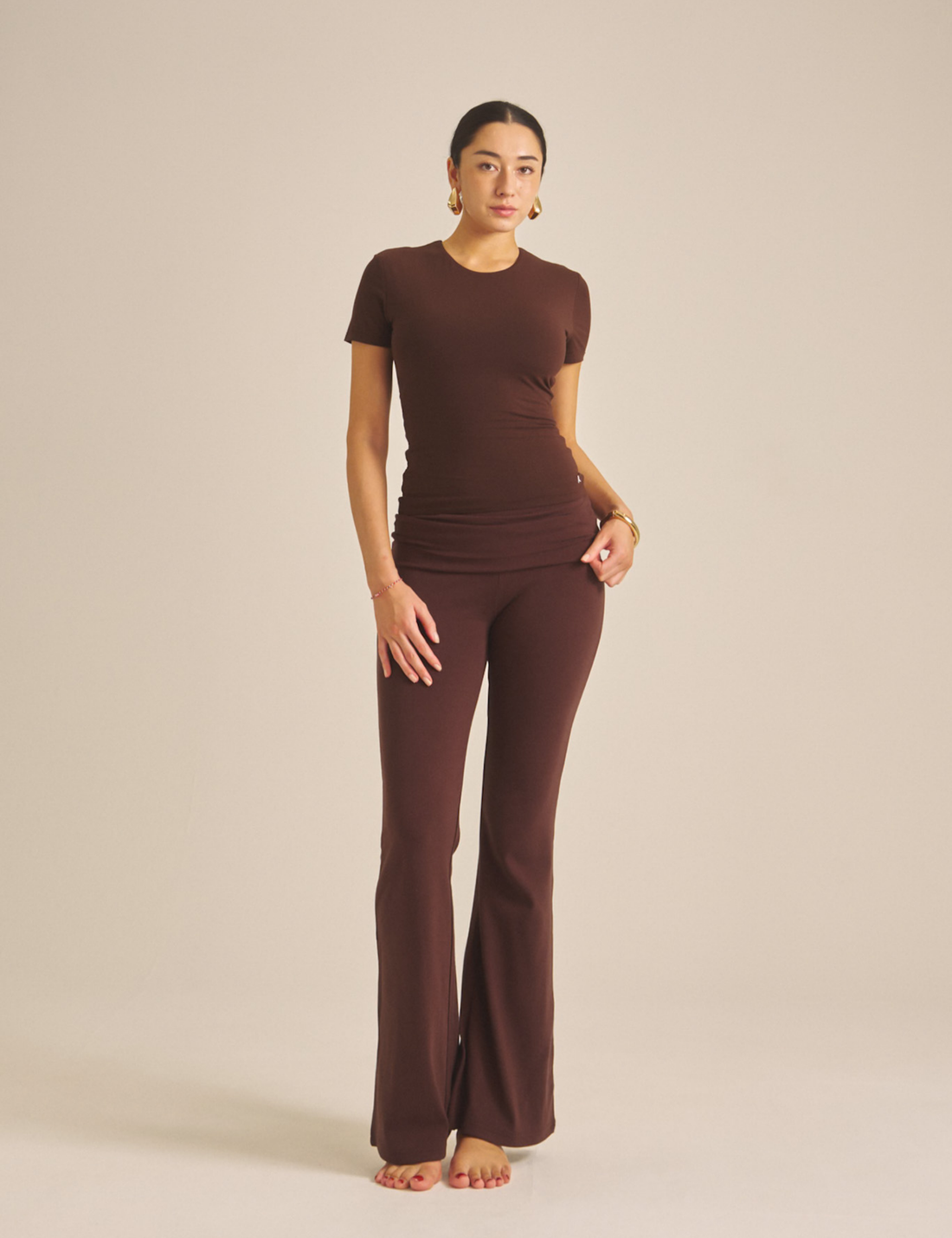 【COMING SOON】LuxeFit Flare Leggings / 焦茶(dark brown)