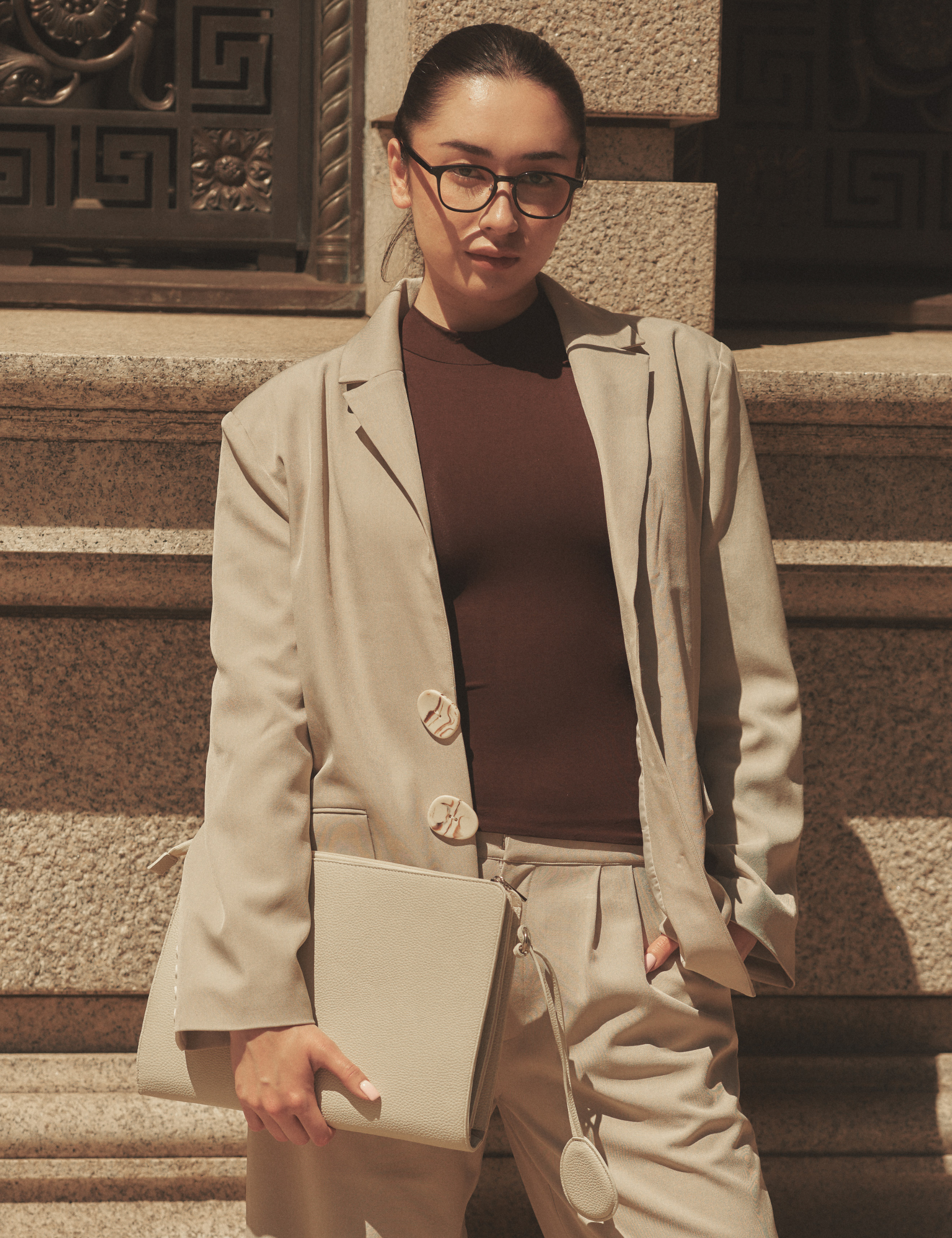 Urban Frame Stone Blazer / 亜麻(sand beige)