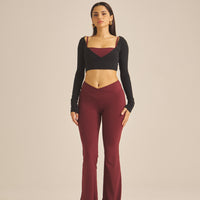 【COMING SOON】Maple Curve Flare Leggings / 葡萄茶(burgundy)