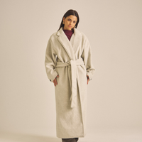 【11月中旬発送】Elegant Kimono Long Coat / 白花(ivory)