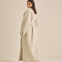 【11月中旬発送】Elegant Kimono Long Coat / 白花(ivory)