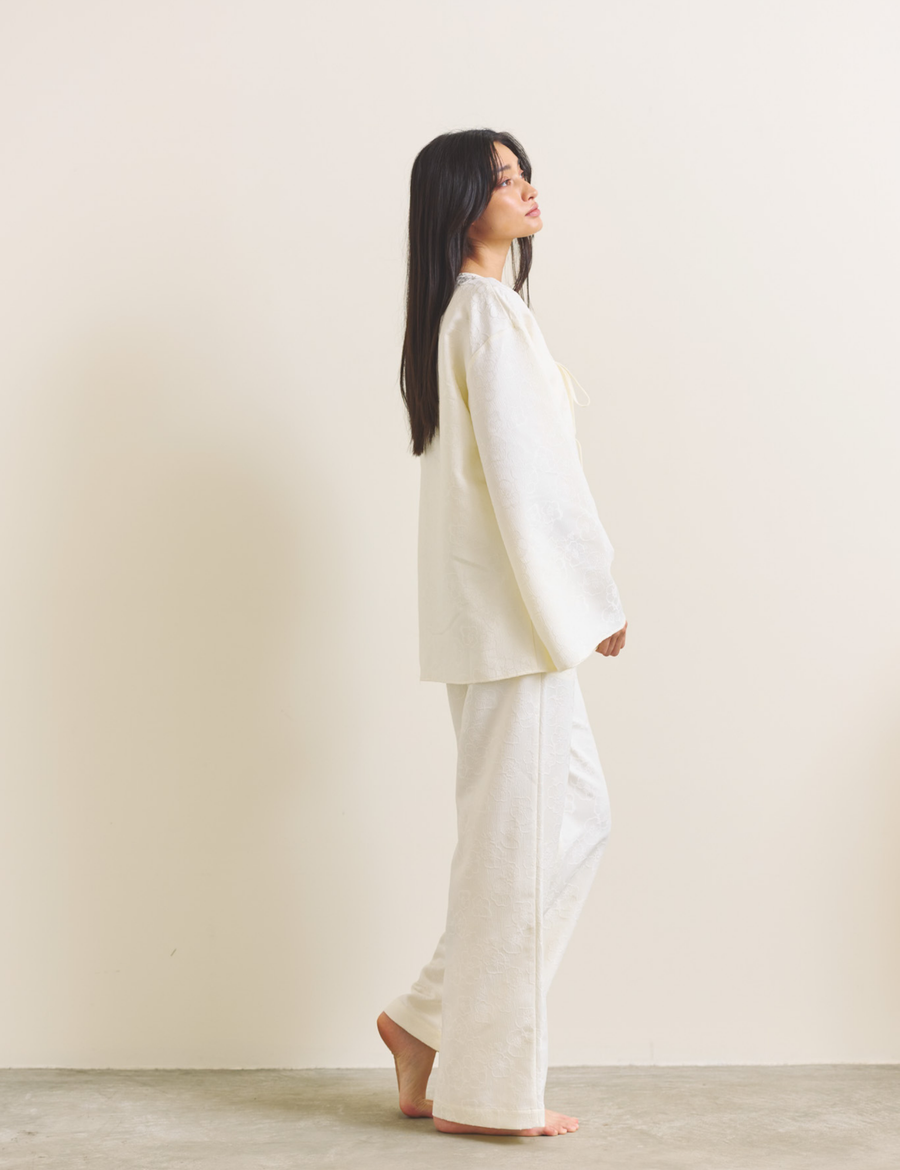 Soft Terra Satin Pants / 白花(ivory)