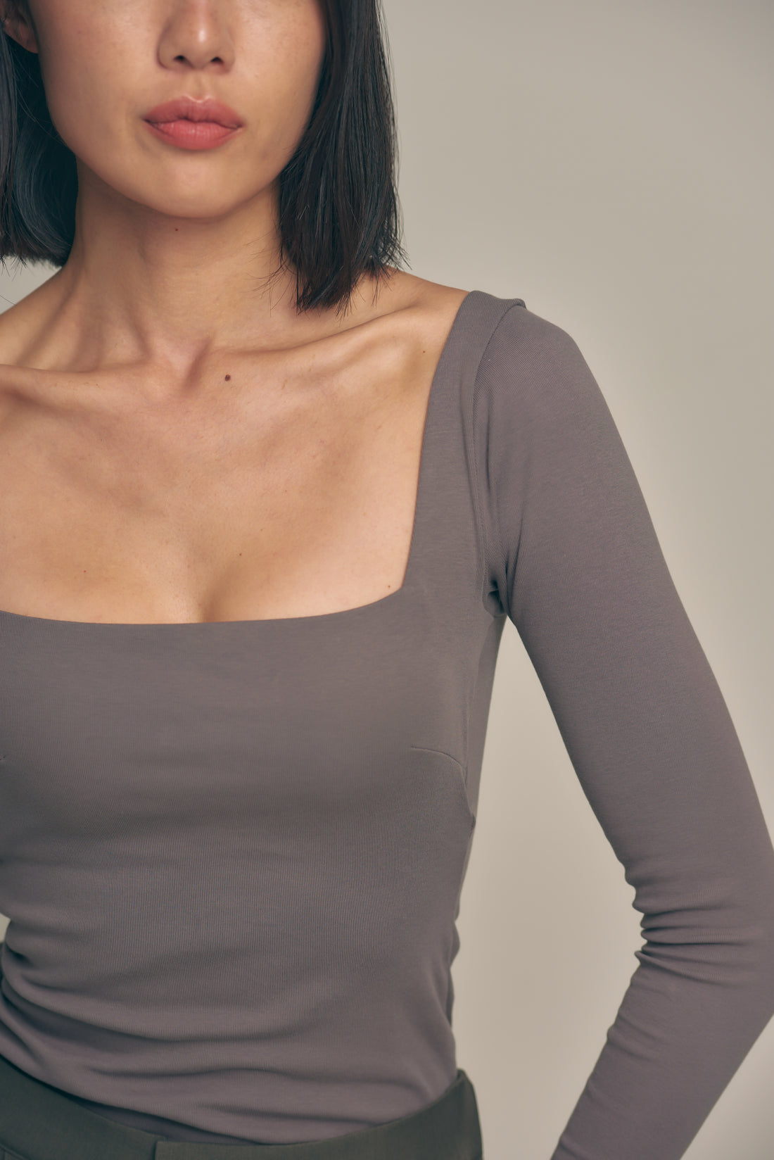 Dreamy×WABISABI long sleeve top / 薄墨(earth gray)