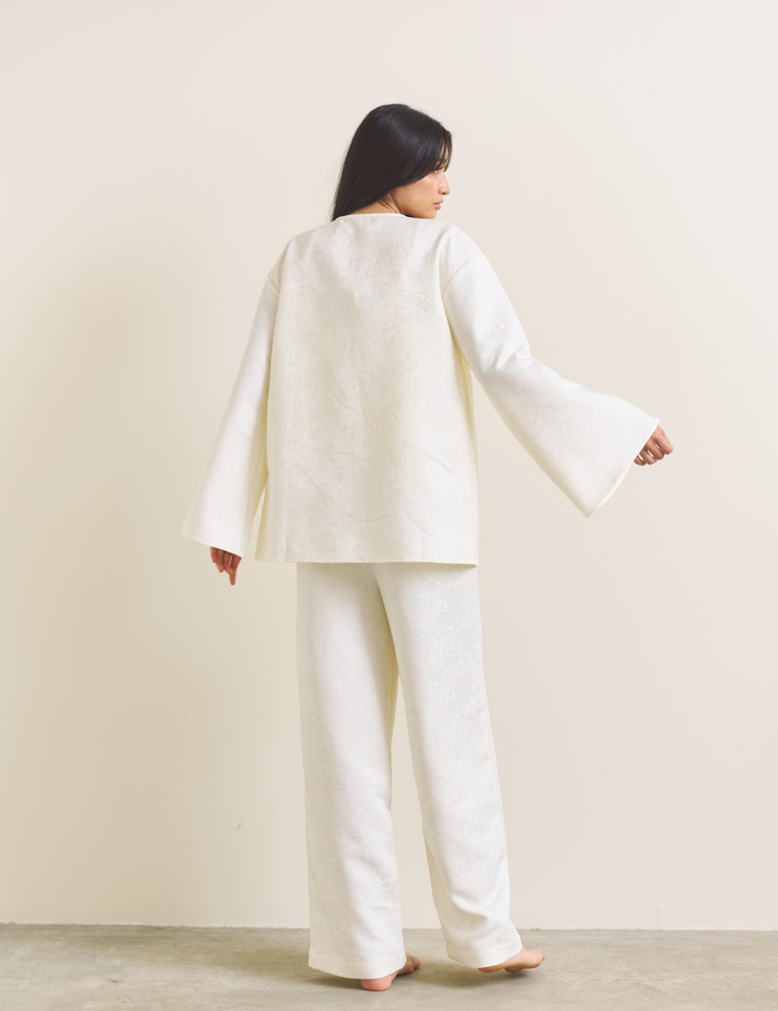 Soft Terra Satin Pants / 白花(ivory)
