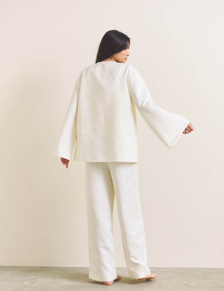 Soft Terra Satin Pants / 白花(ivory)
