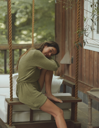 Sunlit Winery Fluffy Knit Rompers / 抹茶(matcha)