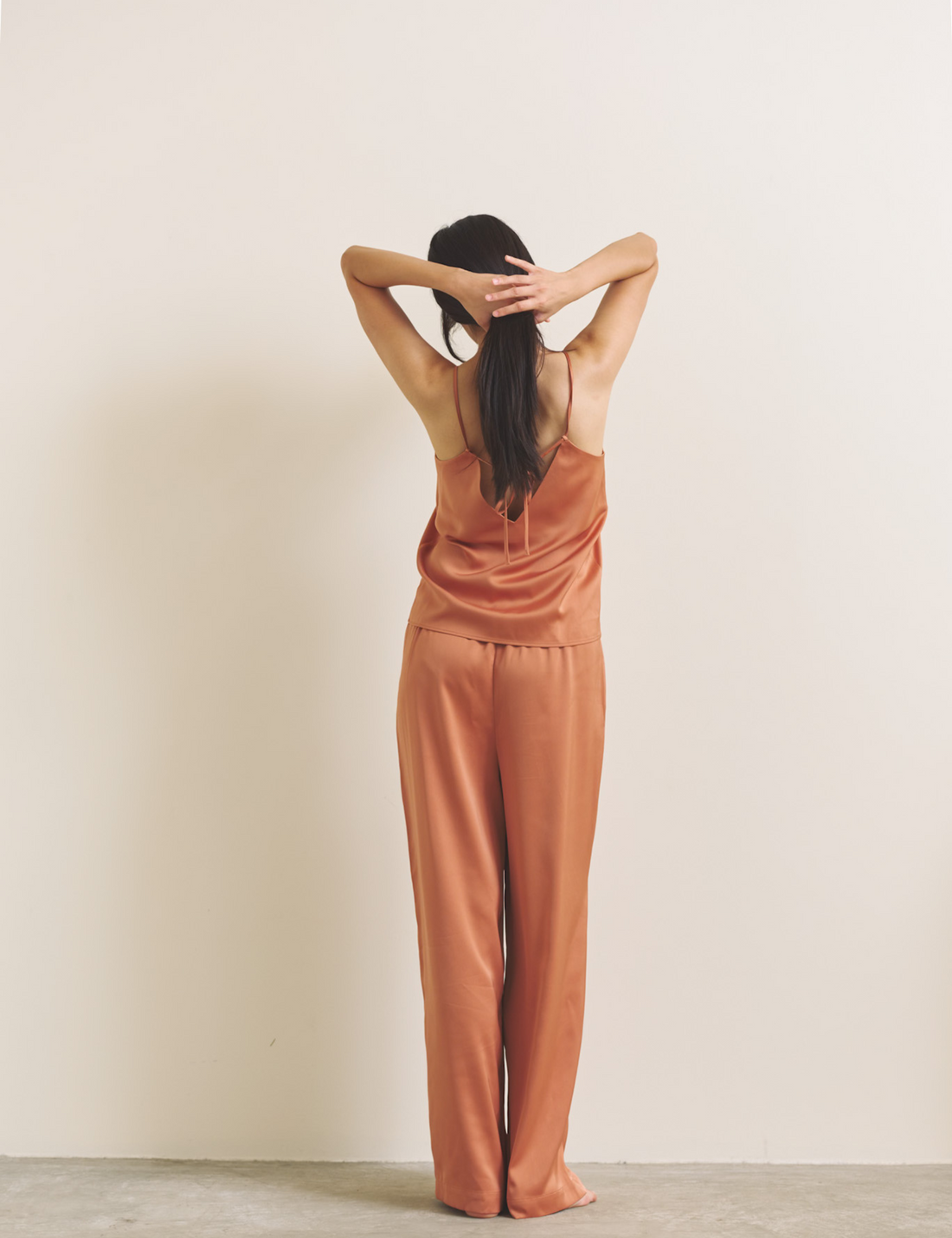 Soft Terra Satin Pants / 琥珀(orange)