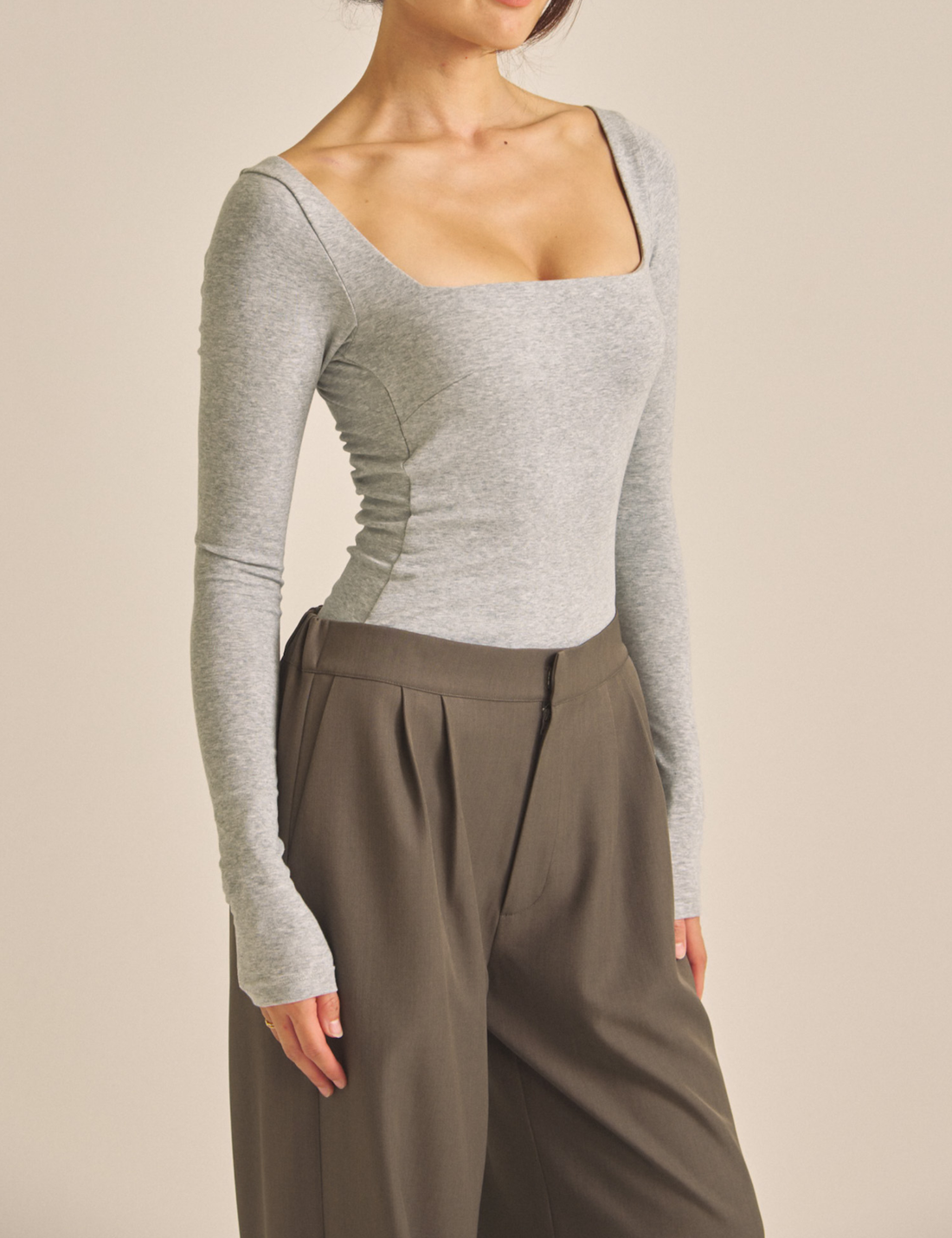 【COMING SOON】Dreamy×WABISABI long sleeve top / 石鼠(stone gray