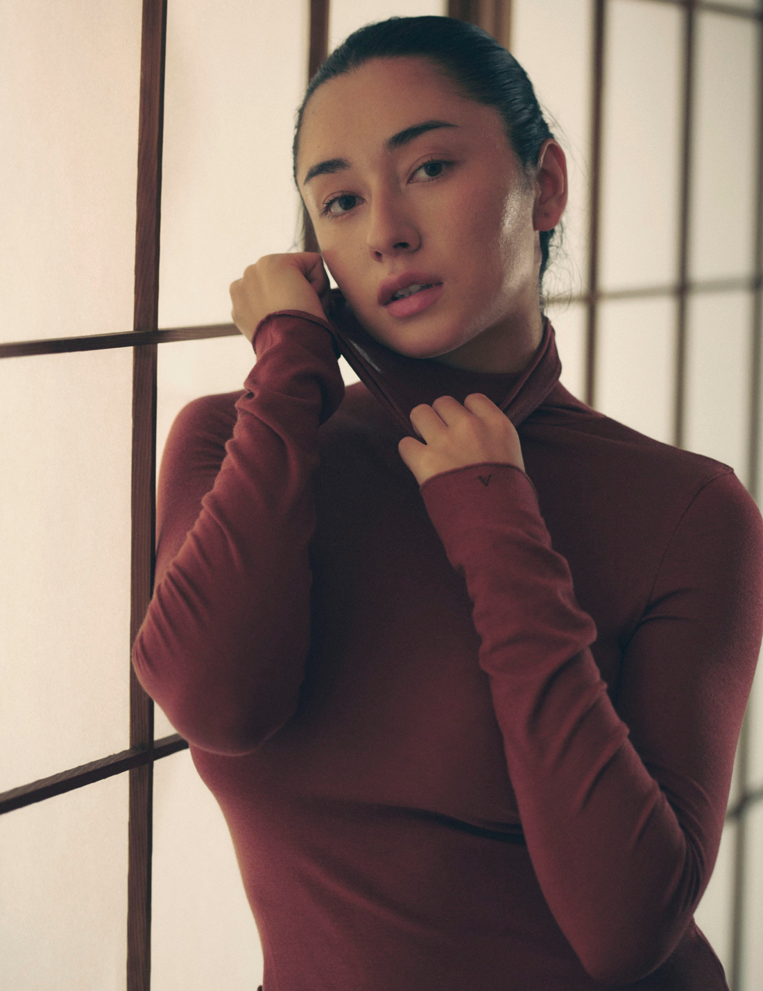 Sheer Grace Turtleneck / 赤丹 (Teracotta)