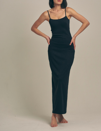Dreamy×WABISABI style up camisole dress / 墨(black)