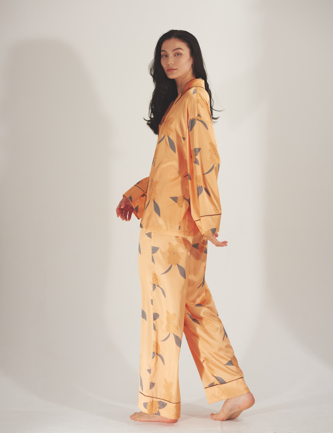 Chic Comfort Satin Pajama Pants / Amber(orange)