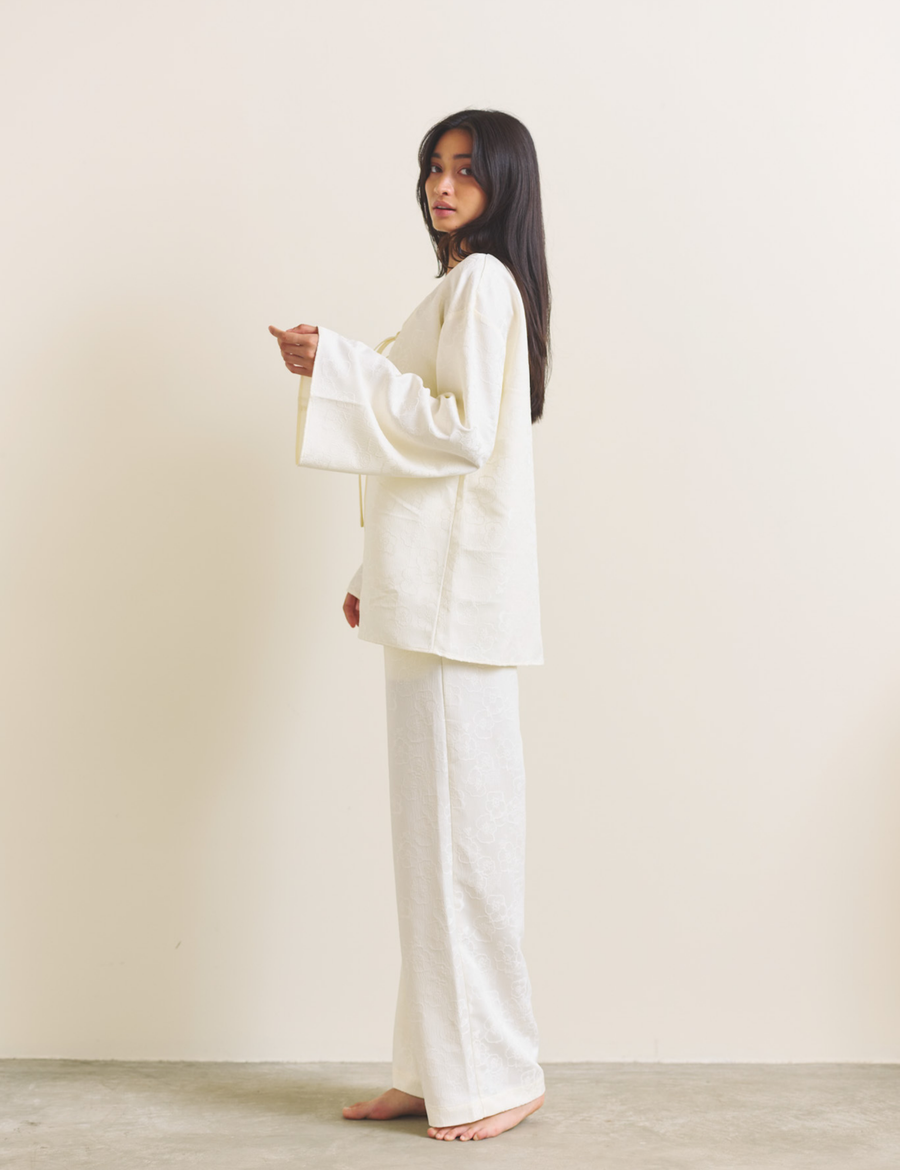 Soft Terra Satin Haori / 白花(ivory)