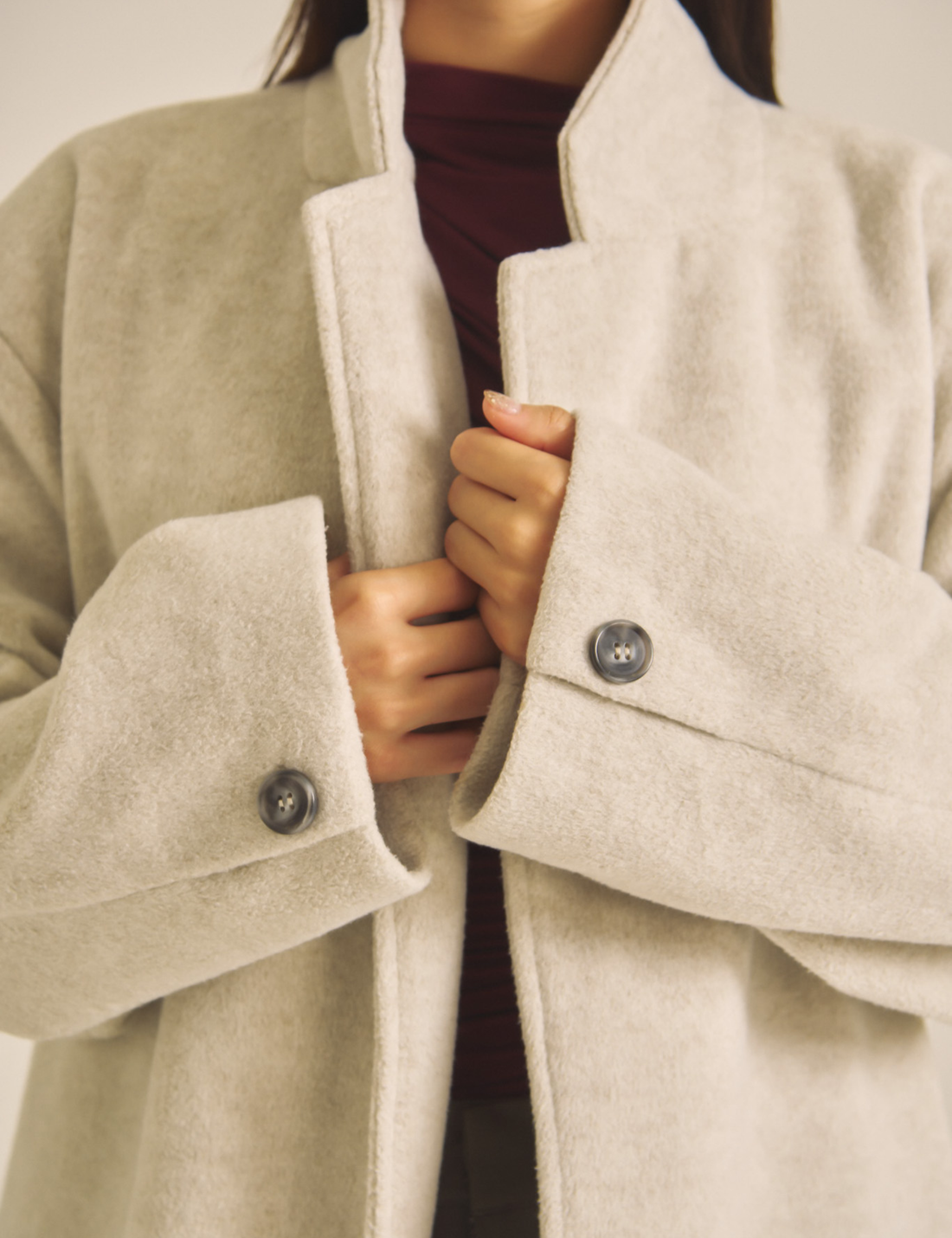【11月中旬発送】Elegant Kimono Long Coat / 白花(ivory)