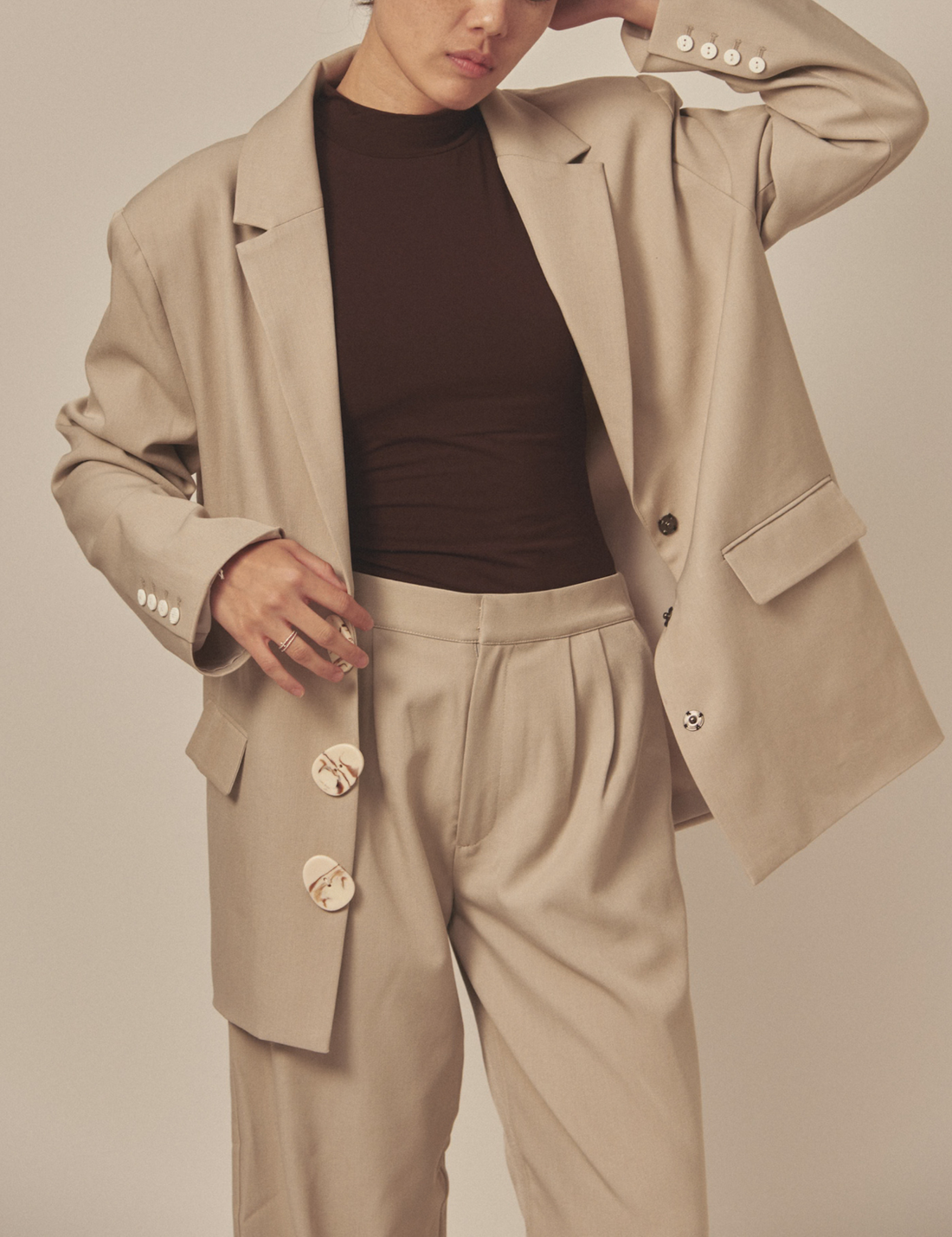 Urban Frame Stone Blazer / 亜麻(sand beige)