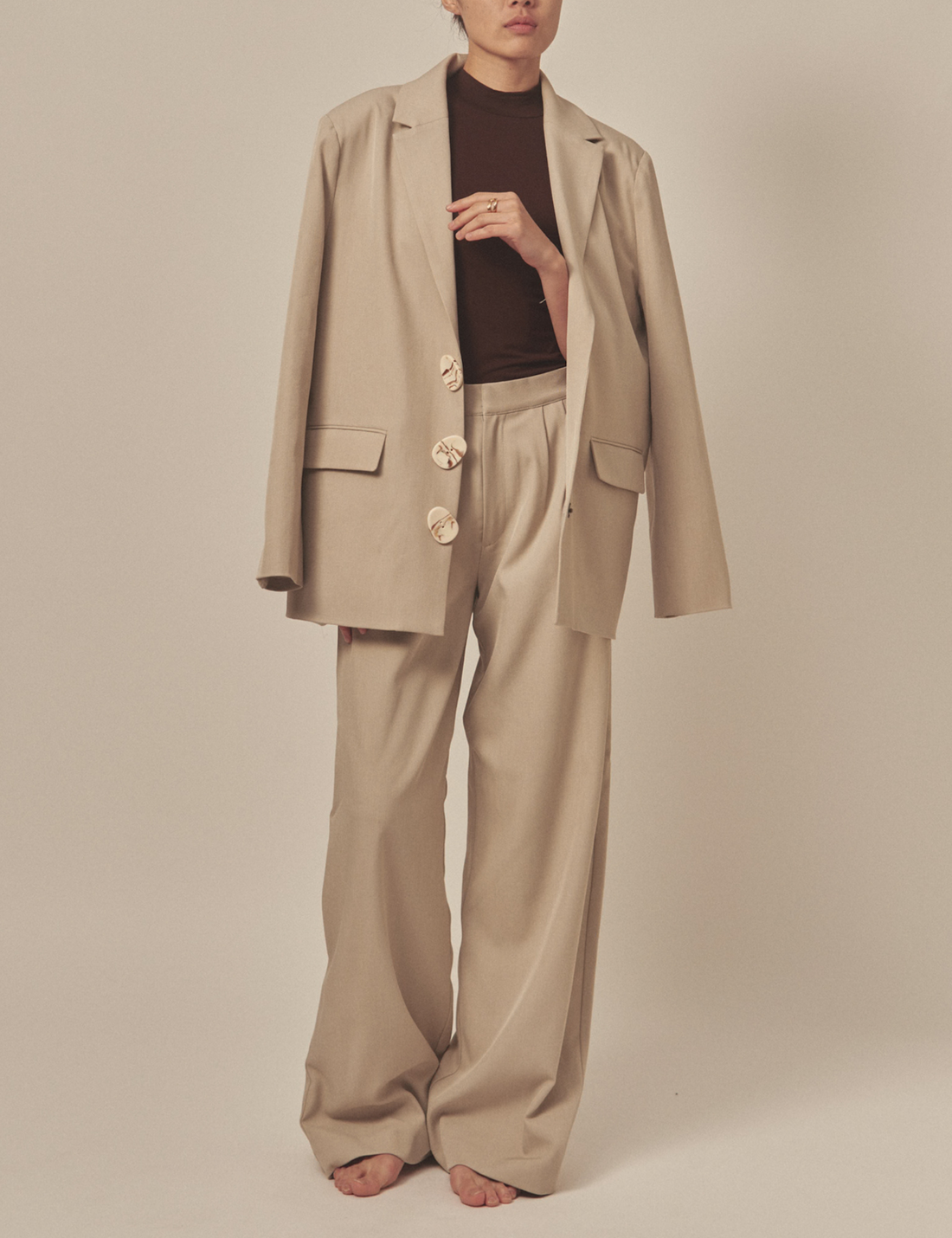 Urban Elegance Style Up Pants / 亜麻(sand beige)