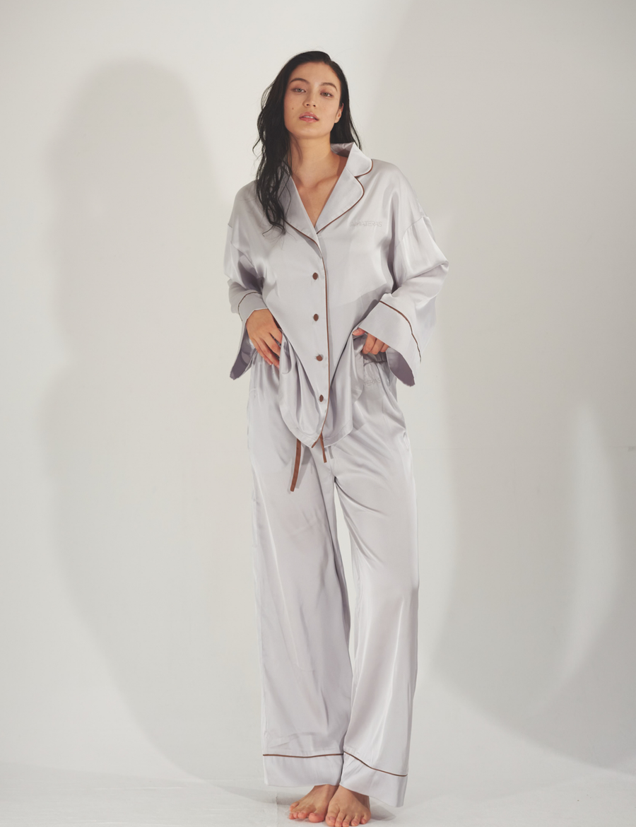 Chic Comfort Satin Pajama Pants / Jun(greige)