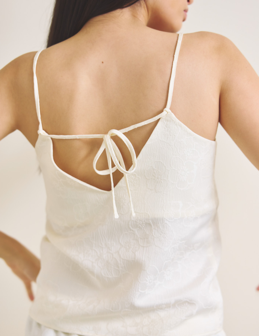 Soft Terra Satin Camisole / 白花(ivory)